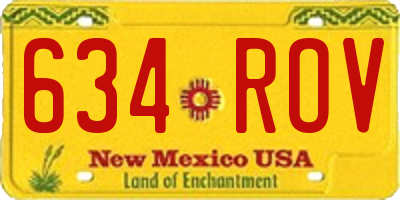 NM license plate 634ROV
