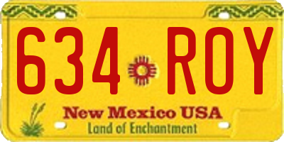 NM license plate 634ROY