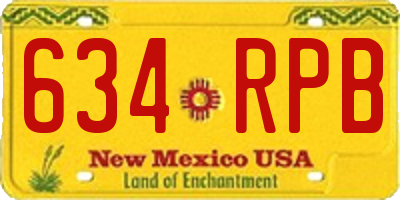 NM license plate 634RPB