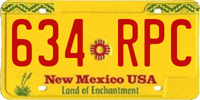 NM license plate 634RPC