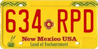 NM license plate 634RPD