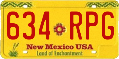 NM license plate 634RPG