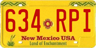 NM license plate 634RPI