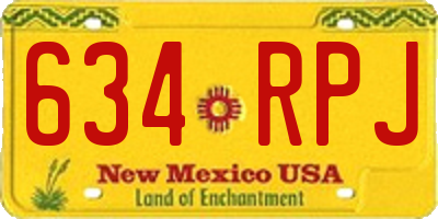 NM license plate 634RPJ