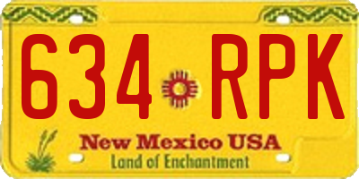 NM license plate 634RPK