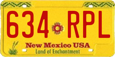 NM license plate 634RPL