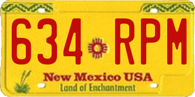 NM license plate 634RPM