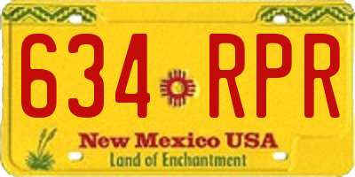 NM license plate 634RPR