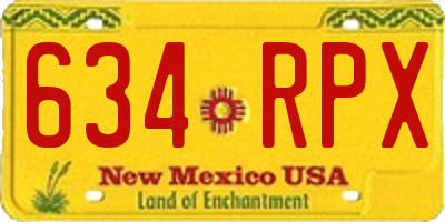 NM license plate 634RPX
