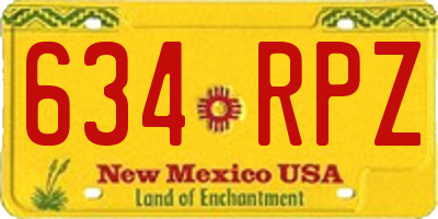 NM license plate 634RPZ