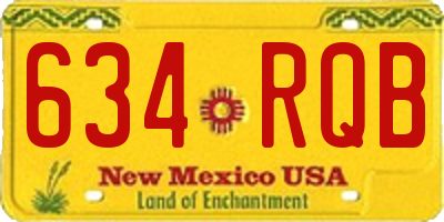 NM license plate 634RQB