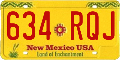 NM license plate 634RQJ