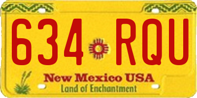 NM license plate 634RQU