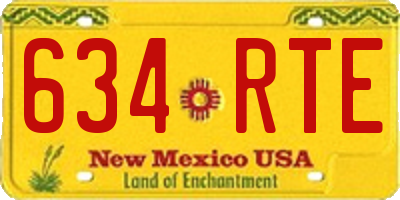 NM license plate 634RTE