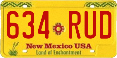 NM license plate 634RUD