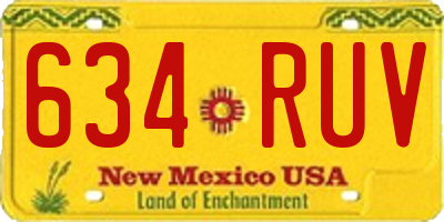 NM license plate 634RUV