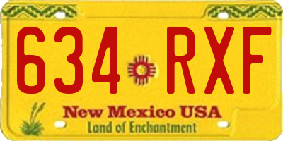 NM license plate 634RXF