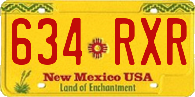 NM license plate 634RXR