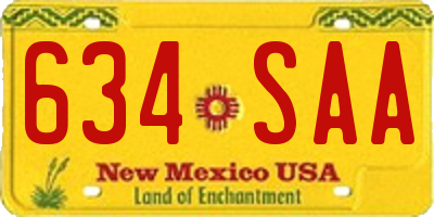 NM license plate 634SAA
