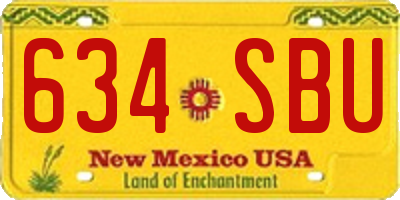 NM license plate 634SBU