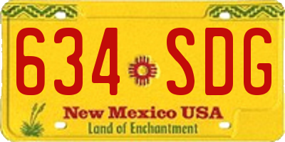 NM license plate 634SDG