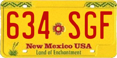 NM license plate 634SGF