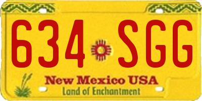 NM license plate 634SGG