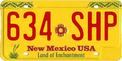 NM license plate 634SHP