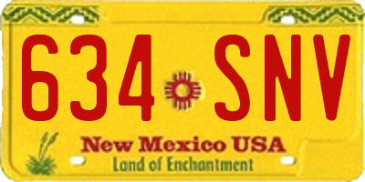 NM license plate 634SNV