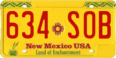 NM license plate 634SOB