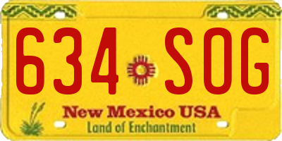 NM license plate 634SOG