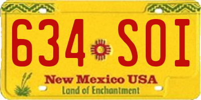 NM license plate 634SOI