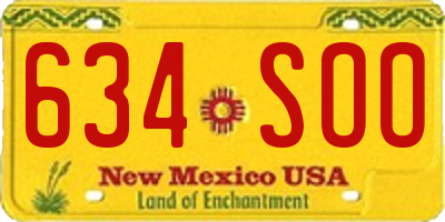 NM license plate 634SOO