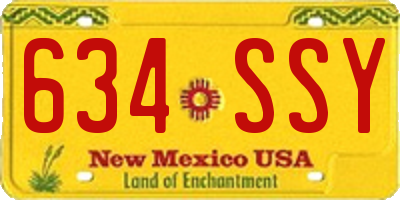NM license plate 634SSY