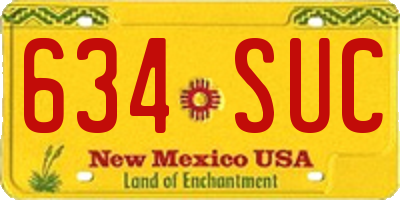 NM license plate 634SUC