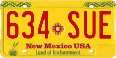 NM license plate 634SUE