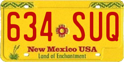 NM license plate 634SUQ