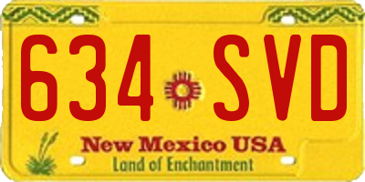 NM license plate 634SVD