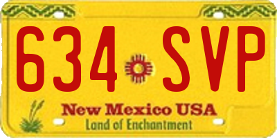 NM license plate 634SVP