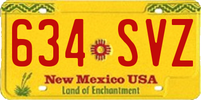 NM license plate 634SVZ