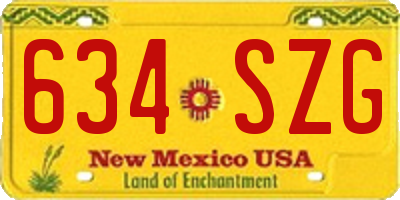 NM license plate 634SZG