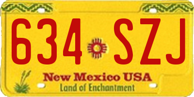 NM license plate 634SZJ