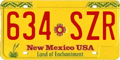 NM license plate 634SZR