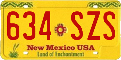 NM license plate 634SZS