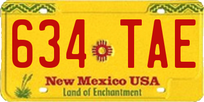 NM license plate 634TAE