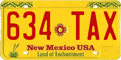 NM license plate 634TAX