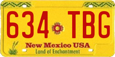 NM license plate 634TBG