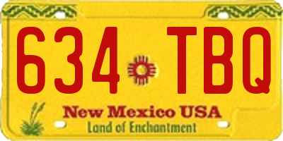 NM license plate 634TBQ