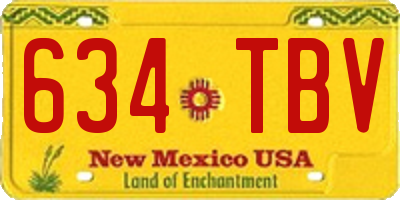 NM license plate 634TBV