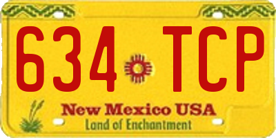 NM license plate 634TCP